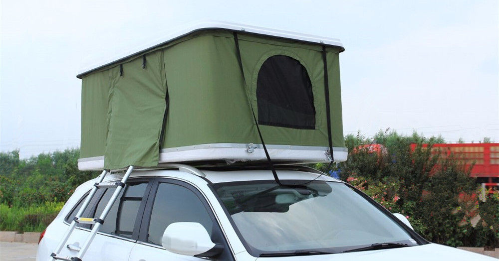 جودة عالية طبقة واحدة من الألياف الزجاجية قذيفة غطاء صلب قماش سقف أعلى خيمة مع المظلة الجانبية