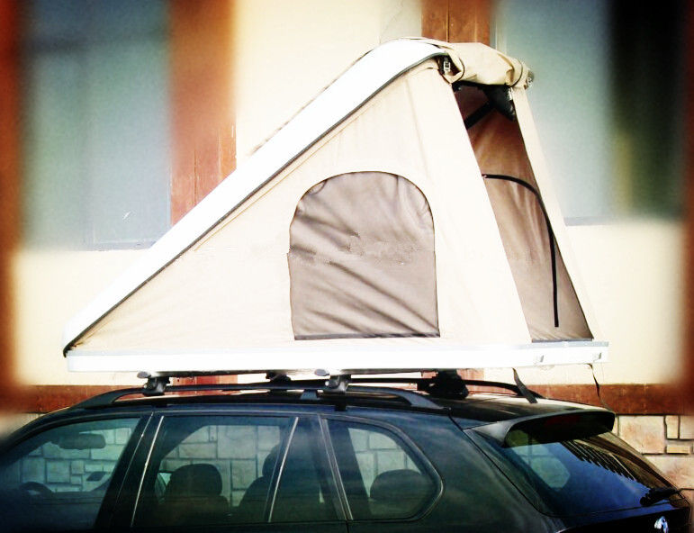 مثلث الصلب شل سقف السيارة أعلى خيمة ، الفولاذ المقاوم للصدأ القطب سقف صغير أعلى خيمة
